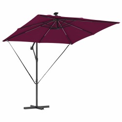 Parasol banane à mât déporté Rouge bordeaux 249 x 249 x 250 cm 