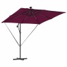 Parasol banane à mât déporté Rouge bordeaux 249 x 249 x 250 cm 