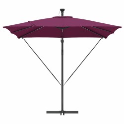 Parasol banane à mât déporté Rouge bordeaux 249 x 249 x 250 cm 
