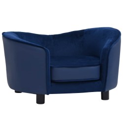Canapé pour chien Bleu 69x49x40 cm Peluche et similicuir 