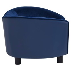 Canapé pour chien Bleu 69x49x40 cm Peluche et similicuir 