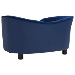 Canapé pour chien Bleu 69x49x40 cm Peluche et similicuir 