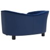 Canapé pour chien Bleu 69x49x40 cm Peluche et similicuir 