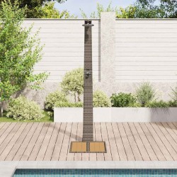 Douche de jardin Grise 60x80x214 cm Poly Rattan 
