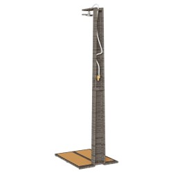 Douche de jardin Grise 60x80x214 cm Poly Rattan 