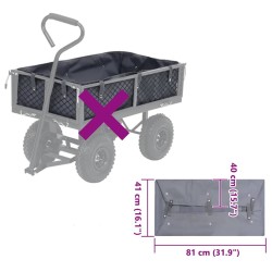 Bâche de chariot de jardin Gris foncé 81x41x40 cm Tissu 