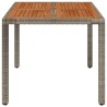 Table de jardin dessus en bois Gris 90x90x75 cm Résine tressée 