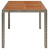 Table de jardin dessus en bois Gris 90x90x75 cm Résine tressée 