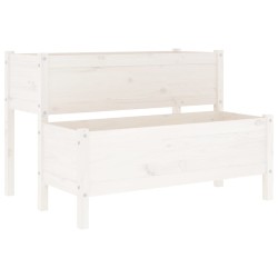 Jardinière Blanc 110x84x75 cm Bois massif de pin 