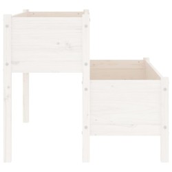 Jardinière Blanc 110x84x75 cm Bois massif de pin 