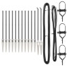 Set de poteaux de clôture 13 pcs Gris Ø32mm 160 cm Métal 