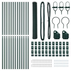 Kit de Clôture 2 pièces Vert Acier recouvert de PVC 25 x 1,2 m 