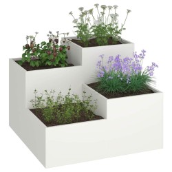 Jardinière 100x100x60 cm Acier Blanc 