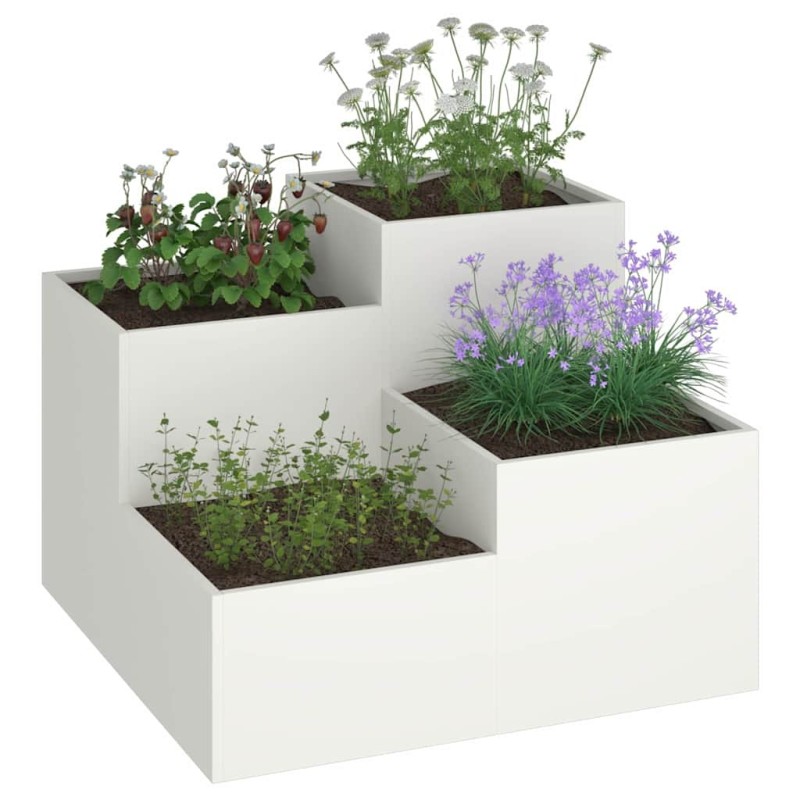 Jardinière 100x100x60 cm Acier Blanc 