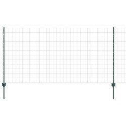 Clôture Euro avec 11 poteaux U Vert 1,2x25 m Acier 