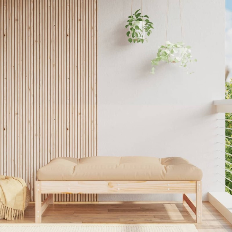Repose-pied de jardin 120x80 cm bois de pin massif 