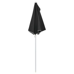 Demi-parasol de jardin avec mât 180x90 cm noir 