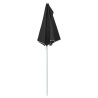 Demi-parasol de jardin avec mât 180x90 cm noir 