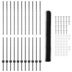 Set de clôture de jardin Pack de 2 Gris Métal 25 x 1.5 m 