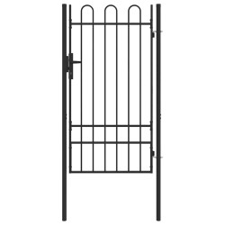 Porte de Clôture Gris 100 x 175 cm Acier revêtu de poudre 