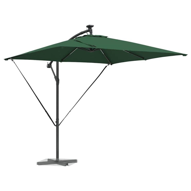 Parasol banane à mât déporté Vert 249 x 249 x 250 cm 