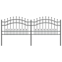 Clôture de jardin Gris 115 cm Acier peint par poudre 