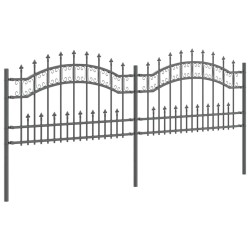 Clôture de jardin Gris 115 cm Acier peint par poudre 