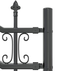 Clôture de jardin Gris 115 cm Acier peint par poudre 