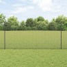 Clôture en Fil Soudé avec 22 Poteaux Gris 1.2x25 m Acier 