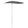 Demi-parasol de jardin avec mât 180x90 cm anthracite 