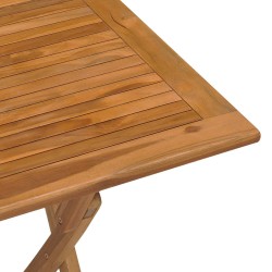 Table à dîner pliable de jardin 90x60x75 cm Bois de teck solide 