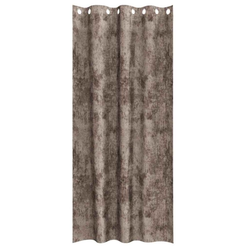 Ensemble de 2 rideaux en velours avec œillets cappuccino, 245 x 140 cm 