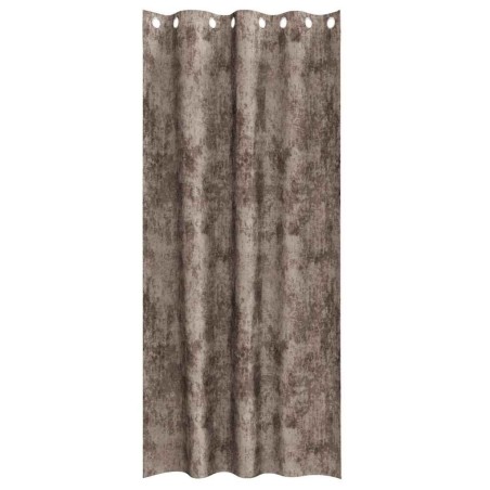 Ensemble de 2 rideaux en velours avec œillets cappuccino, 245 x 140 cm 