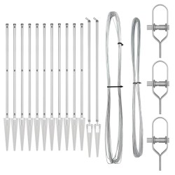 Poteaux de clôture 13 pcs Argent Ø32mm 160 cm Acier galvanisé 
