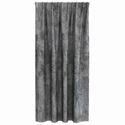Rideaux en velours (2 pièces) avec œillets gris, 175 x 140 cm 