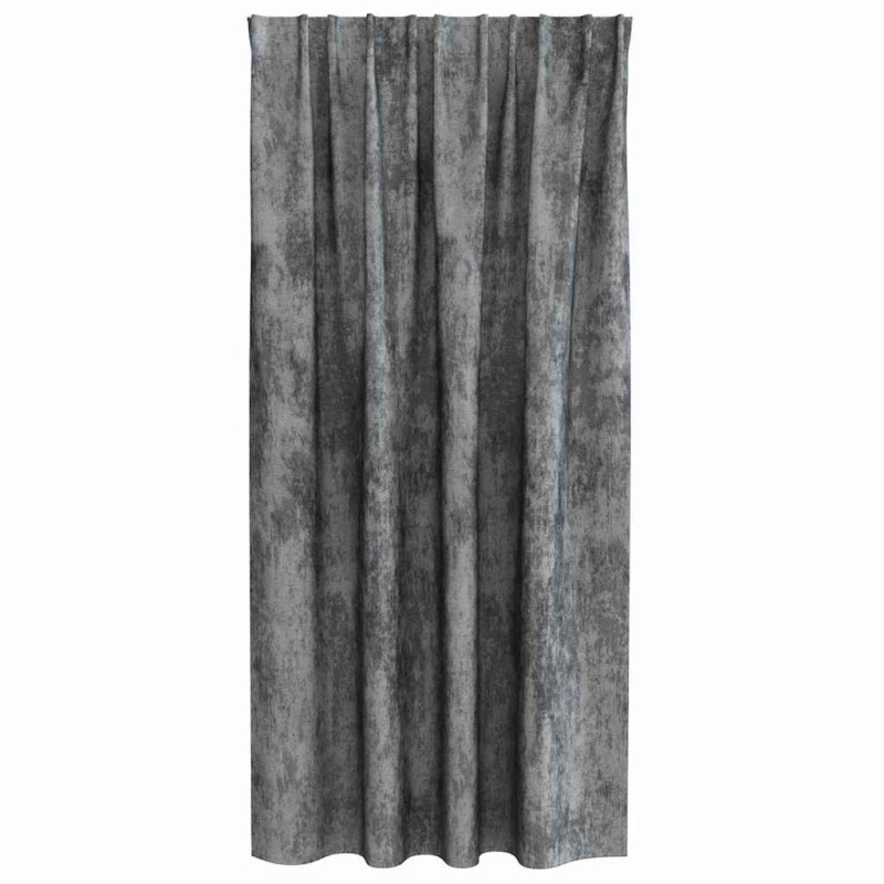 Rideaux en velours (2 pièces) avec œillets gris, 175 x 140 cm 