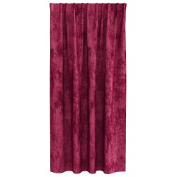 Rideaux en velours 2 pièces avec œillets rouge vin 175 x 140 cm 