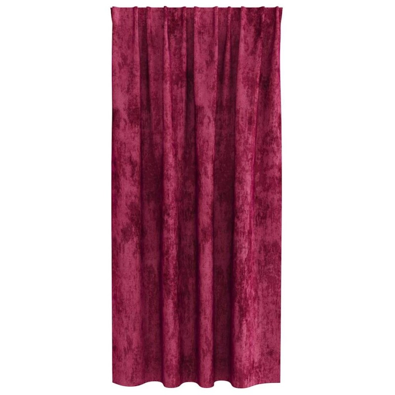 Rideaux en velours 2 pièces avec œillets rouge vin 175 x 140 cm 