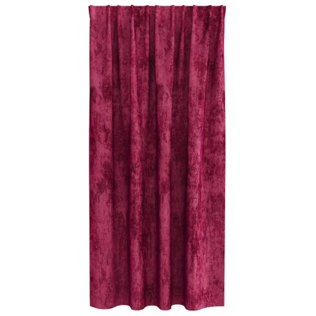 Rideaux en velours 2 pièces avec œillets rouge vin 175 x 140 cm 