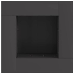 Foyer carré noir 80x80x40 cm en acier 