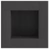 Foyer carré noir 80x80x40 cm en acier 