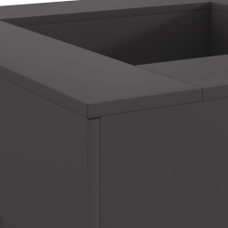 Foyer carré noir 80x80x40 cm en acier 