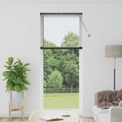 Store de Fenêtre avec des rideaux Autre Noir 80 x 130 cm Aluminium 