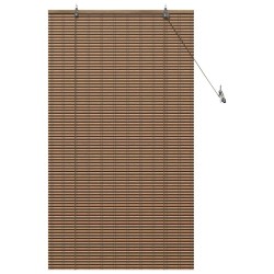 Store de Fenêtre avec des rideaux Marron 100 x 160 cm Bambou 