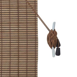 Store de Fenêtre avec des rideaux Marron 100 x 160 cm Bambou 