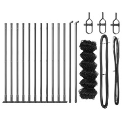 Jeu de Poteaux de Clôture Argent 25 x 0.4 m Acier galvanisé 