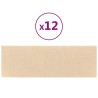 Panneaux muraux 12 pcs Crème 90x30 cm Tissu 3,24 m² 