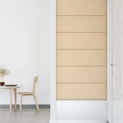 Panneaux muraux 12 pcs Crème 90x30 cm Tissu 3,24 m² 