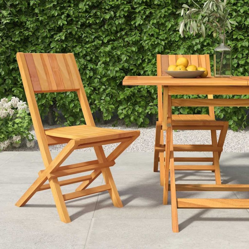 Chaises de jardin pliantes lot de 2 47x61x90cm bois massif teck 