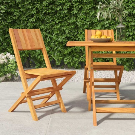 Chaises de jardin pliantes lot de 2 47x61x90cm bois massif teck 